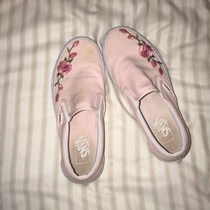 vans with pink roses
